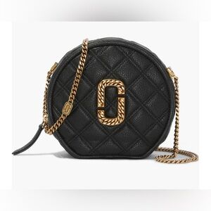 Marc Jacobs Black Quilted Crossbody Bag with Gold Chain